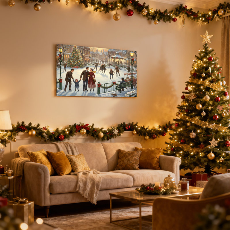 «Christmas Winter Holiday», ensemble de 3 impressions sur toile, H 16 po x l 24 po