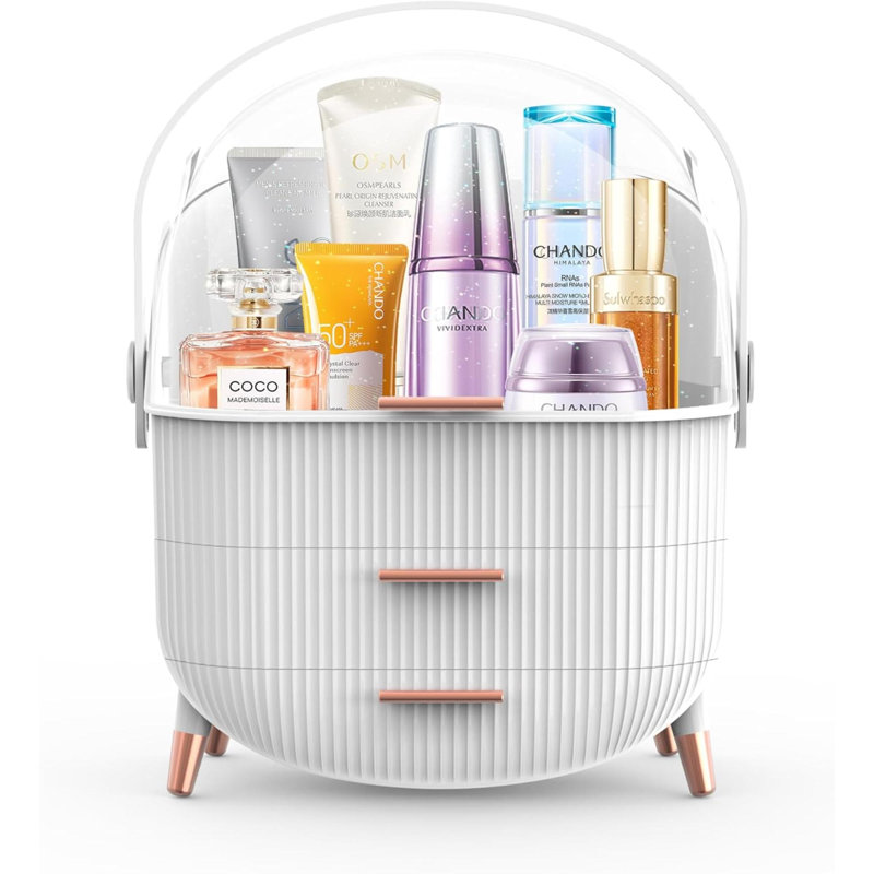 Organisateur de maquillage en plastique Yovana, Blanc