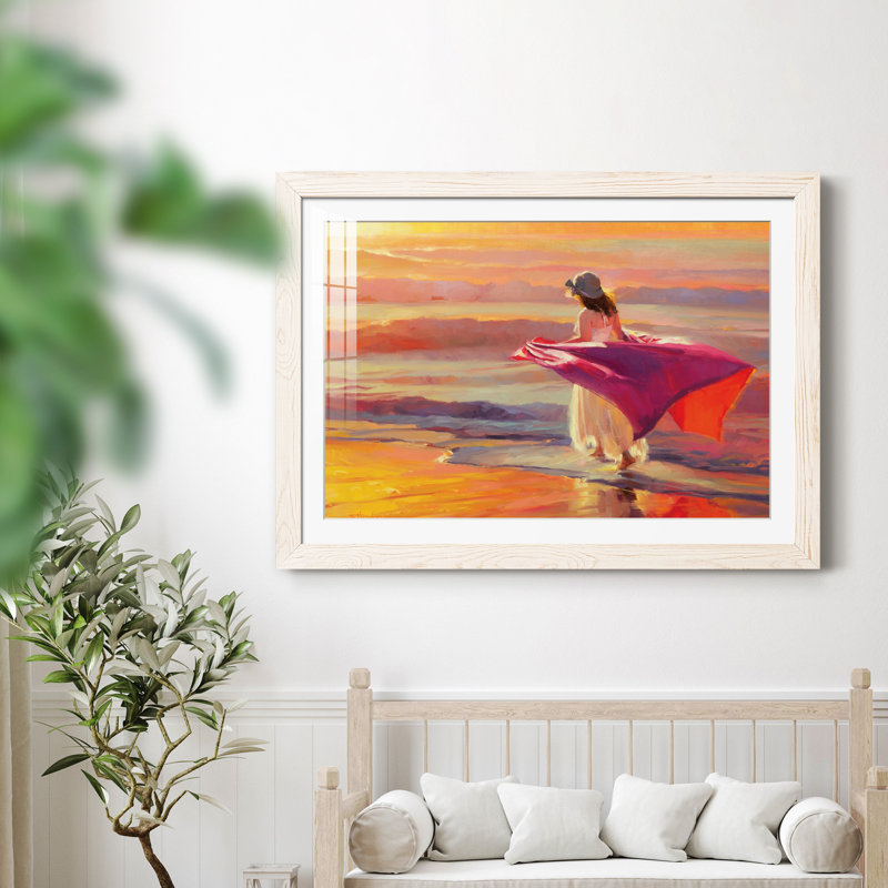 Catching the Breeze - Peinture encadrée, H 31 po x l 44 po x P 1 po, Cadre blanc