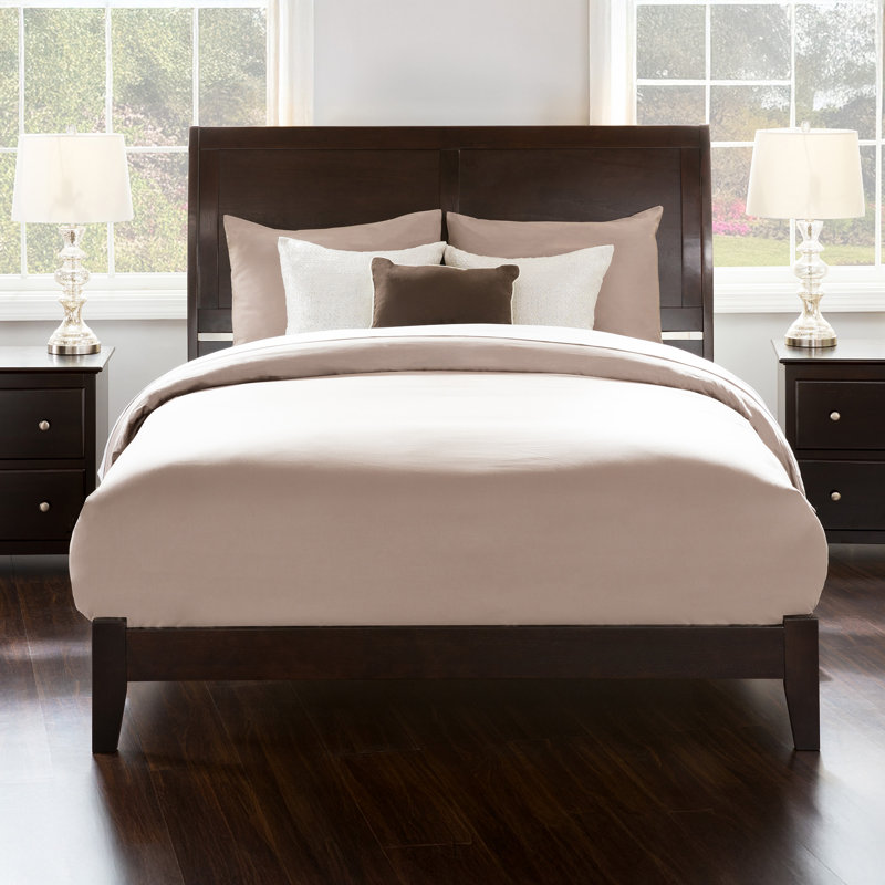 Nystead Solid Wood Foundation Bed , Queen, Espresso