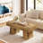 Farmhouse Coffee Table, 47 Inches Wooden Rectangular Accent Center Tables with Thick Base