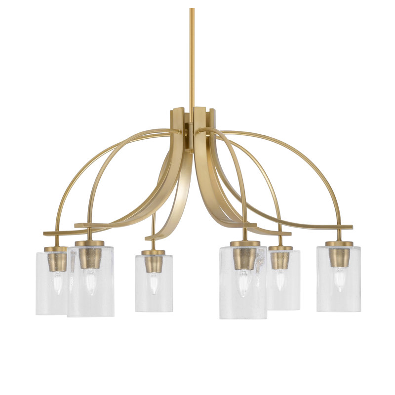 Lustre Cavella Light, H 18 po x l 27,5 po x P 27,5 po, Laiton New Age, 6