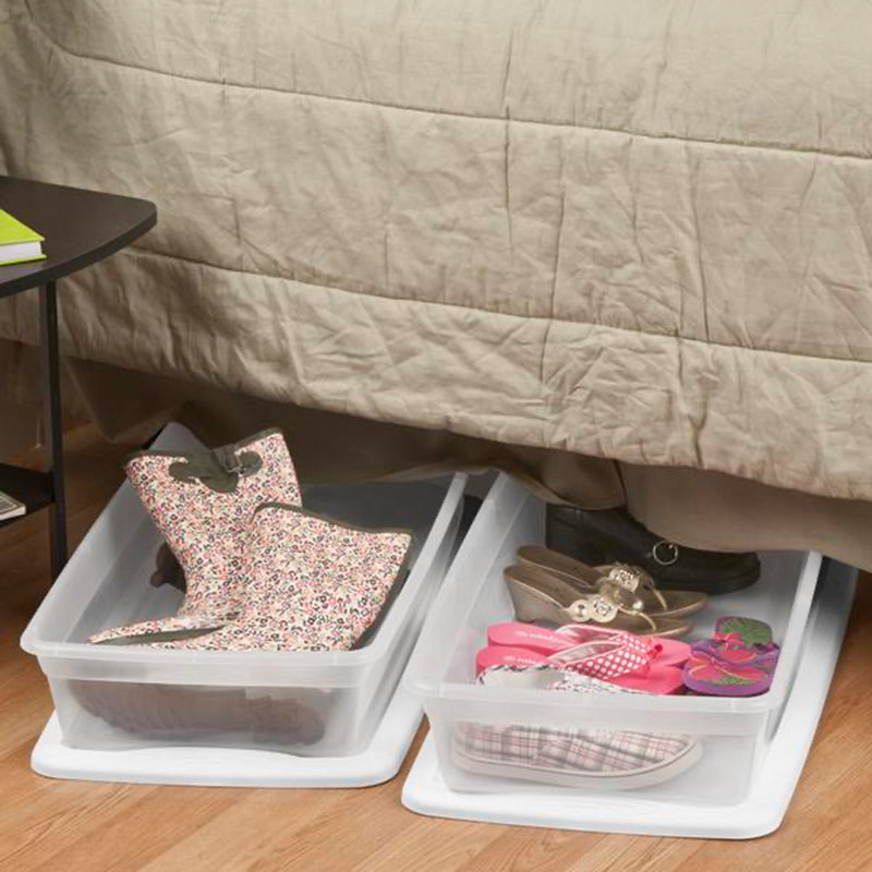 Boîte de rangement Sterilite, bac empilable avec couvercle, contenant en plastique pour organiser les chaussures et l'artisanat sur les tablettes des placards