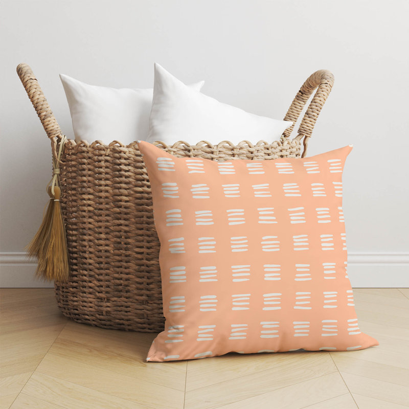 Coussin décoratif Dash Peach, H 16 po x l 16 po
