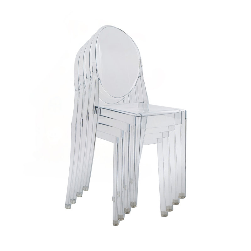 Ensemble de 4 chaises empilables en acrylique transparent