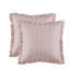Édredon pour grand lit 8 pièces avec confort en coton toutes saisons, rayure rose blanche réversible et certification, motif rayé, détails décoratifs, dessus respirant