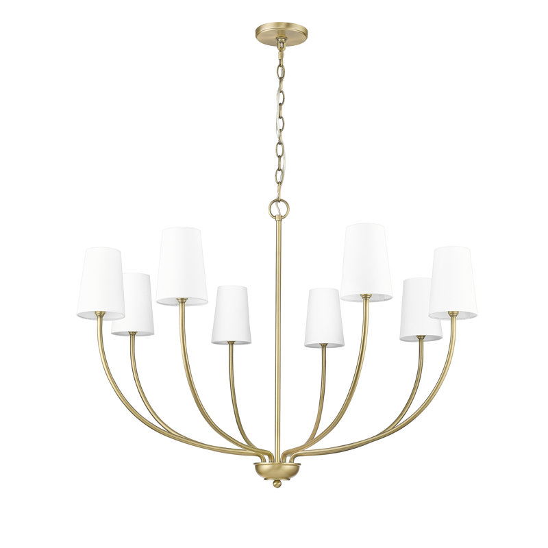 Lustre classique / traditionnel à 8 lumières Kandor, Laiton rétro