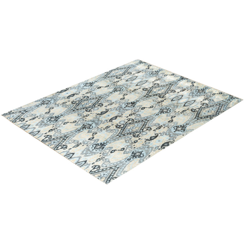 Tapis unique noué à la main Brazier - beige, 8 pi 0 po x 10 pi 6 po