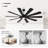62/72-inch 10-Blade Ceiling Fan With Light And Remote, Quiet Reversible Dc Motor, 6-Speed Large Room Fan With 3CCT LED, For Living Room-362602908