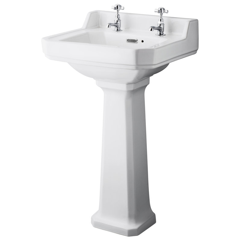 Nuie 500mm L x 350mm W White Vitreous China Rectangular Sink with Overflow, 2