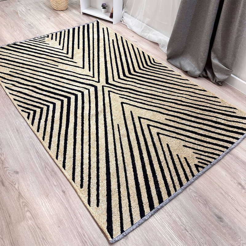 Tapis en coton tissé lavable Alfa Rich Roemer, Rectangulaire 2 pi 6 po x 4 pi 9 po