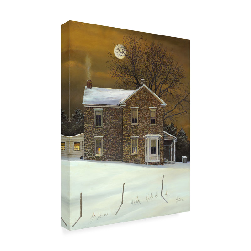 Art mural sur toile tendue - art mural «Amber Moon» par Jerry Cable pour le salon, la chambre à coucher ou le bureau - 24 x 32