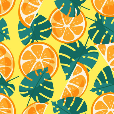 Orange Leaves Peel & Stick Wallpaper N04257
