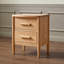 Table de chevet 2 tiroirs en bois massif Burlywood