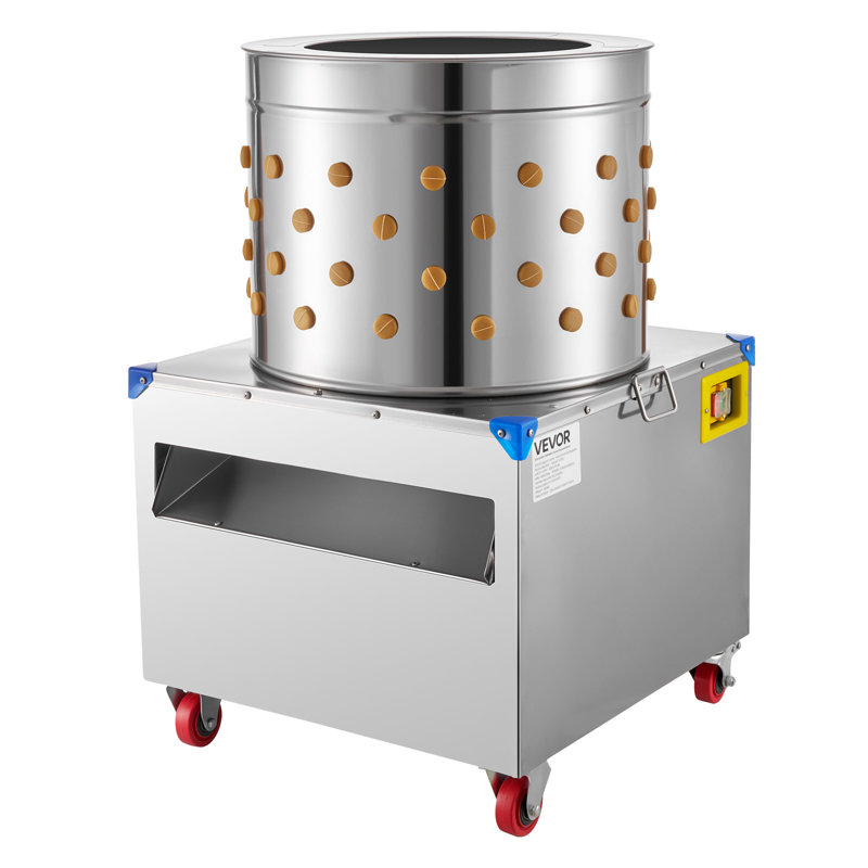 Machine à plumer le poulet, tambour 19,7 po, machine à plumer électrique 2 ch et 275 tr / min avec 106 doigts souples et roues de transport, extracteur de plumes en acier inoxydable pour le traitement de 2 à 4 poussins une fois