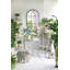 Console 40 po x 14 po x 31 po, clôture arquée en fer rustique, finition argent patinée, table d'appoint