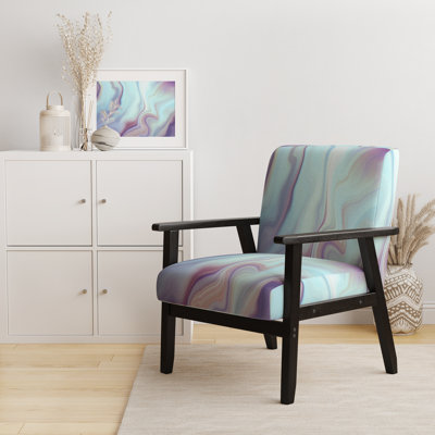 Fauteuil d'appoint rembourré «Illar - Aggloméré liquide marbré»