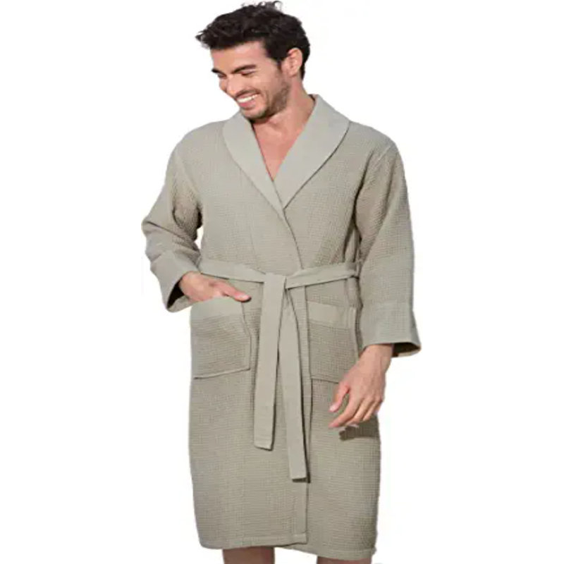 Peignoir gaufré Madhi, Vert sauge, M