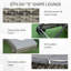 Chaise longue de piscine, chaise longue d'extérieur en rotin rembourré avec dossier réglable à 5 niveaux et roues pour un déplacement facile, osier, gris mélangé