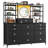 12-Drawer Fabric Storage Dresser with Makeup Vanity and LED Lighting for Bedroom Organization-1104632120
