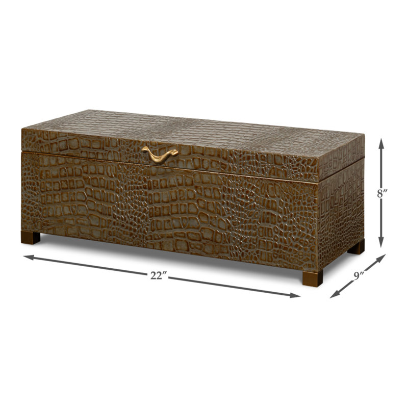 Shagreen Handmade Decorative Trunk, Green