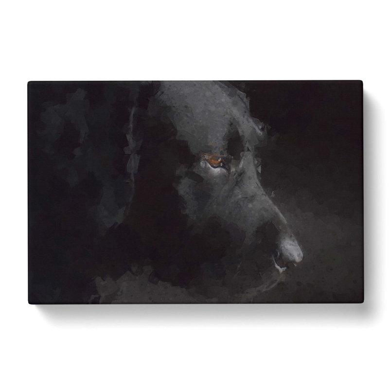 Black Labrador Retriever In Abstract - Wrapped Canvas Print, 50cm H x 76cm W x 3cm D
