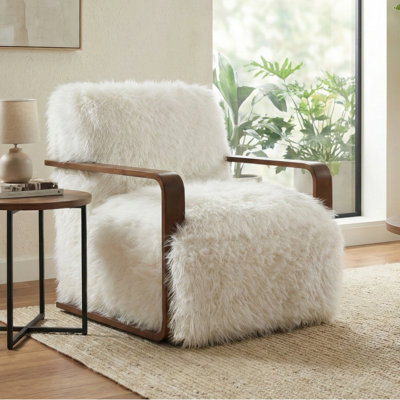 Fauteuil d'appoint rembourré à poils longs Harry