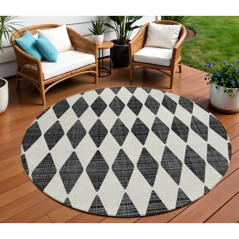 Tapis rond noir 8 po