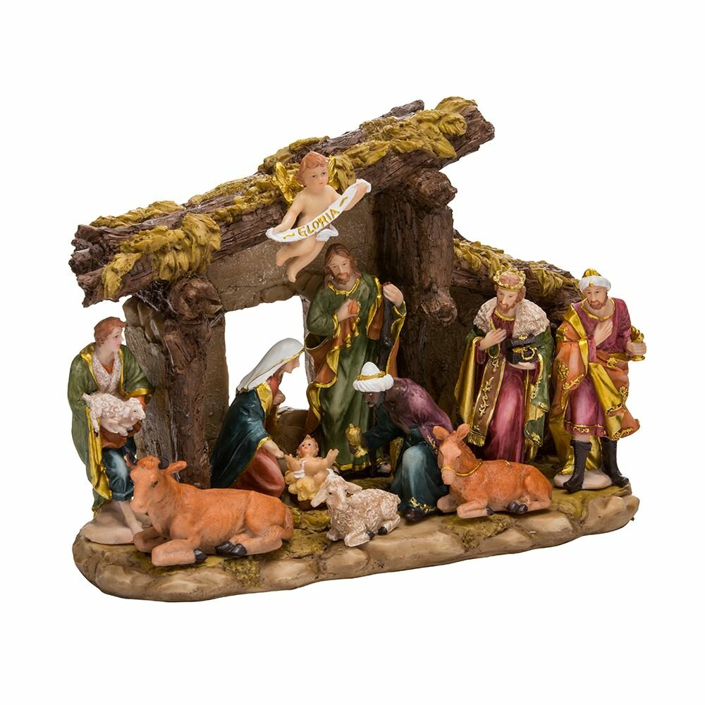 Kurt Adler 11 Piece Figures and Stable Nativity Set & Reviews | Wayfair