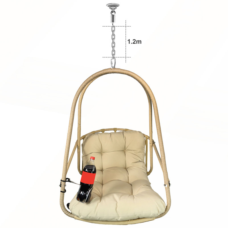 Fauteuil pivotant avec support pour l'intérieur et l'extérieur, Beige, Beige