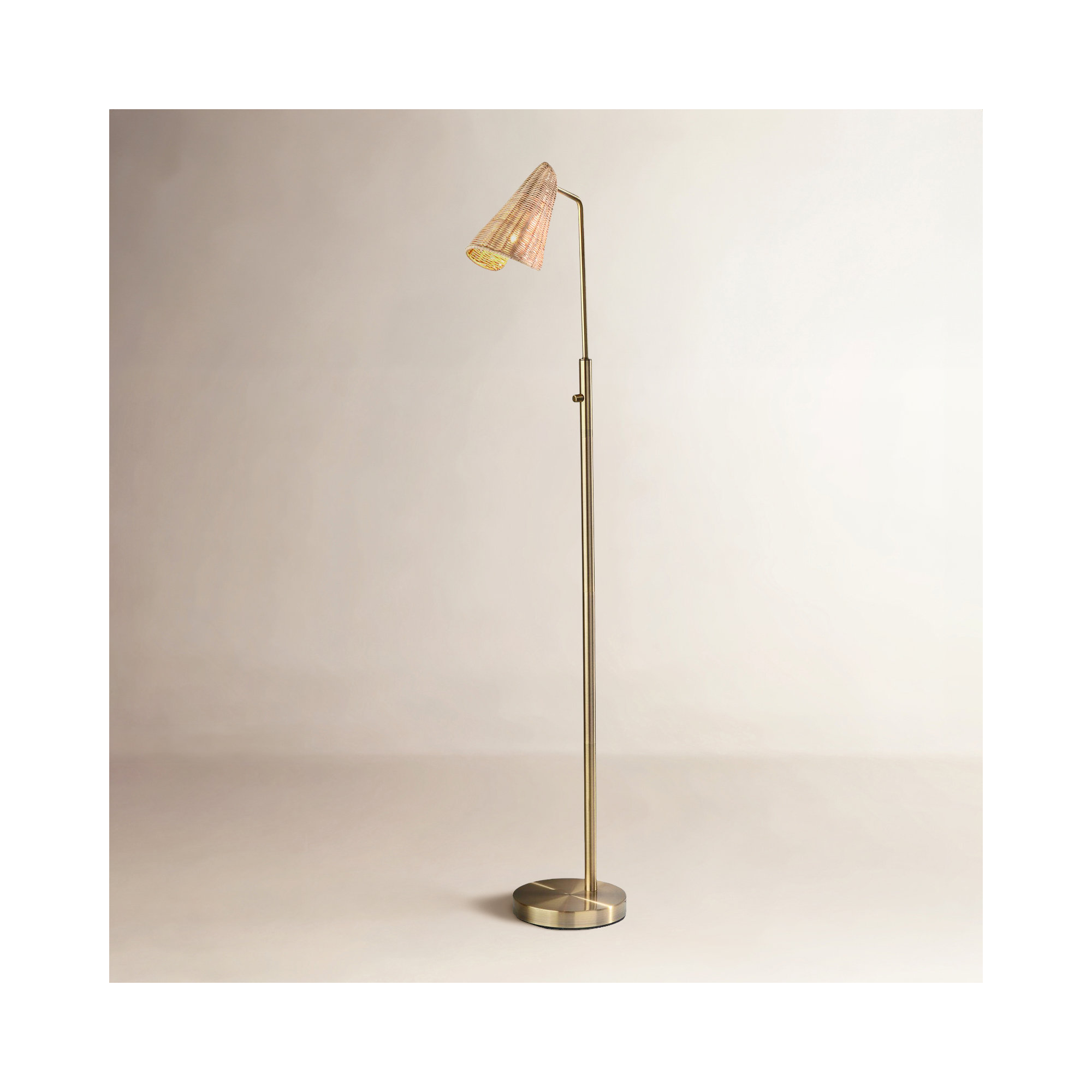 Pilsen 58'' Floor Lamp, Antique Brass
