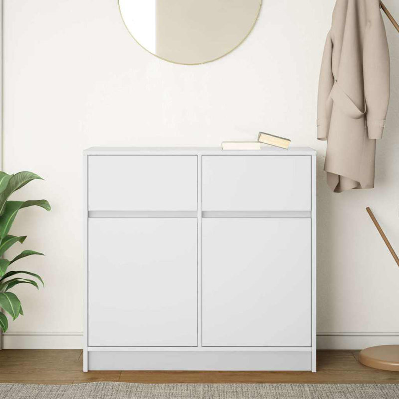 Sideboard With Drawer 80X34x76 Cm Engineered Wood, White