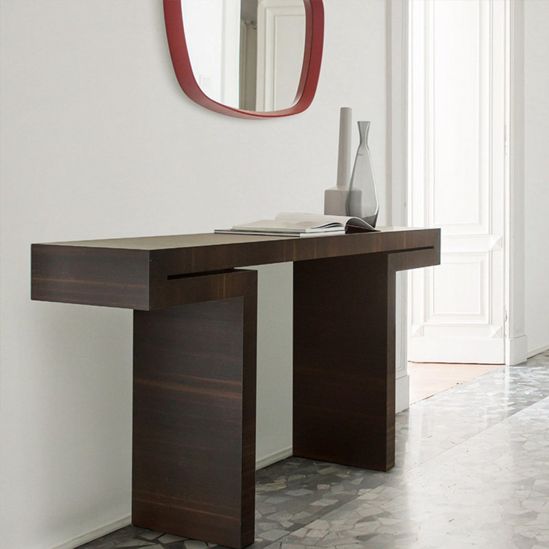 Modern minimalist Italian-style console table, 29.5" H x 55" W x 13.7" D
