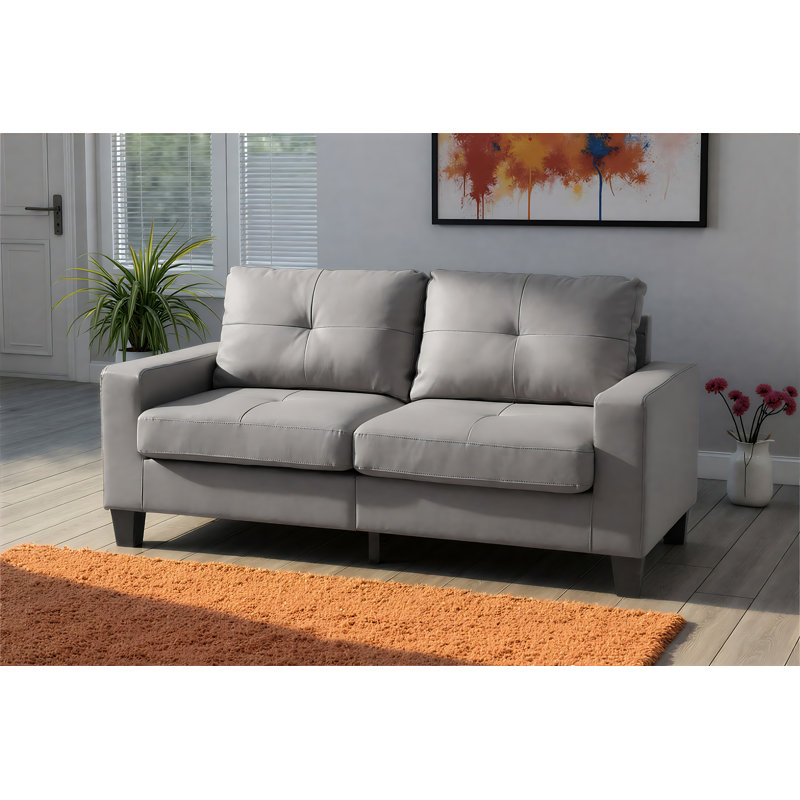 Swansea Modular Gray Sofa Faux Leather, Gray