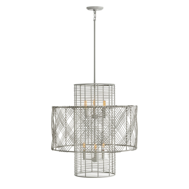 Nikko 6 - Light Chandelier, Polished Chrome