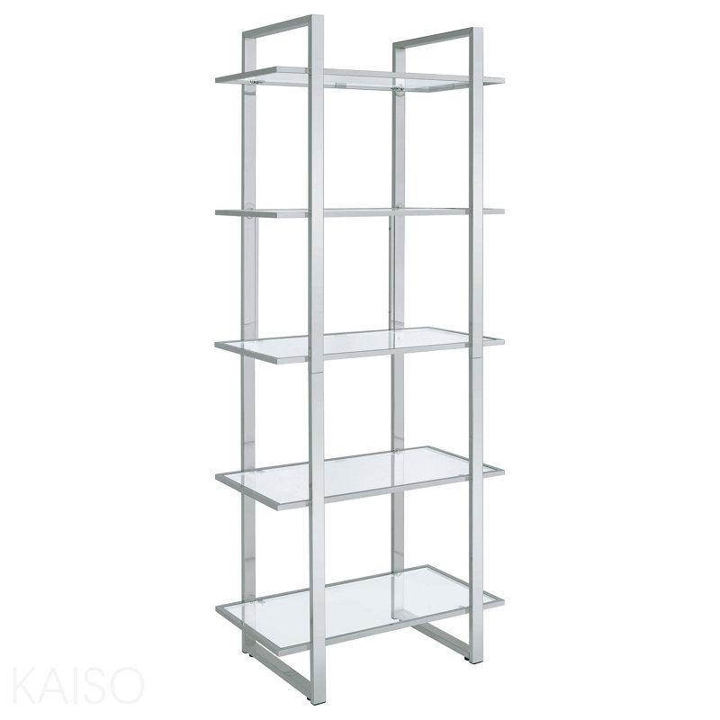 Bibliothèque transparente à 5 tablettes