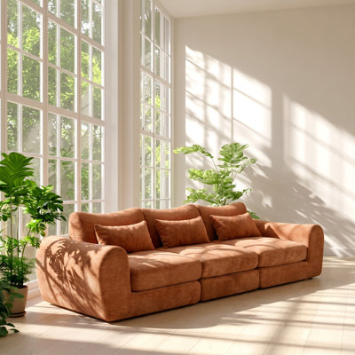 Canapé-lit modulaire en flanelle convertible 37 po x l 102 po x H 29 po Aurelia