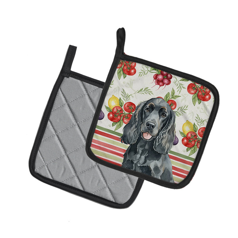 Paire de supports à casseroles Black Cocker Spaniel