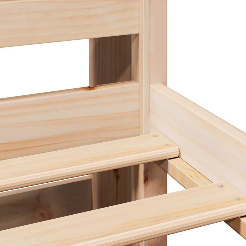 Alpen Home Bookcase Bed Without Mattress Solid Wood Pine, 160 x 200 cm, Natural