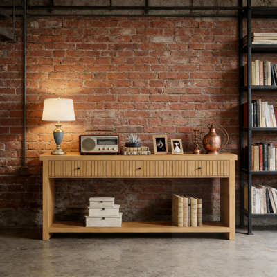 Console Table With Drawers&Shelf