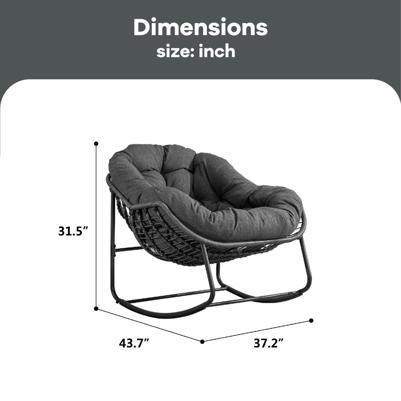 Chaise berçante Angellee, Gris