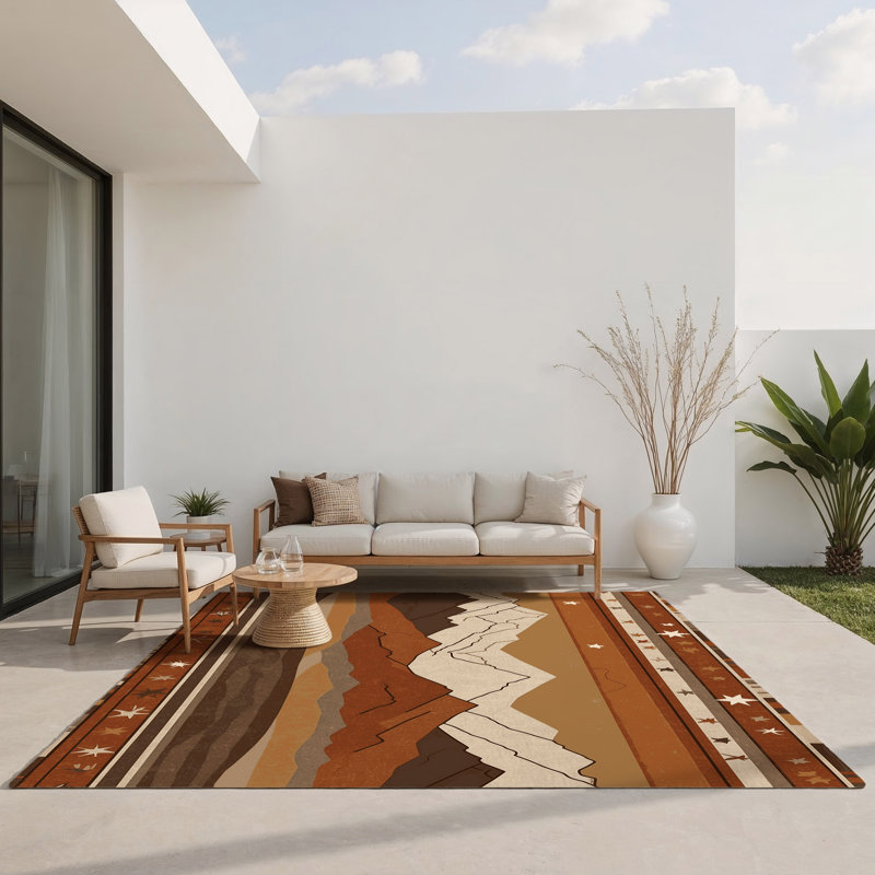 Crimson Ridge Indoor And Outdoor Area Rug, Rectangle 5' x 7'