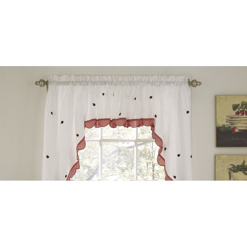 Rideau de café 56" de fenêtre jupe d’élégance traditionnelle Higham, l 56 po x L 24 po