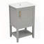 Meuble-lavabo de salle de bain avec lavabo, portes à fermeture douce, support de rangement et tablette ouverte pour une organisation et un style améliorés