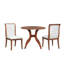 Ensemble de table de salle à manger en noyer: table ronde de 39,4 po + 2 chaises - ensemble de cuisine traditionnel en bois massif avec plateau de table incrusté, pieds courbés élégants pour la salle à manger-1527258854-1527258855
