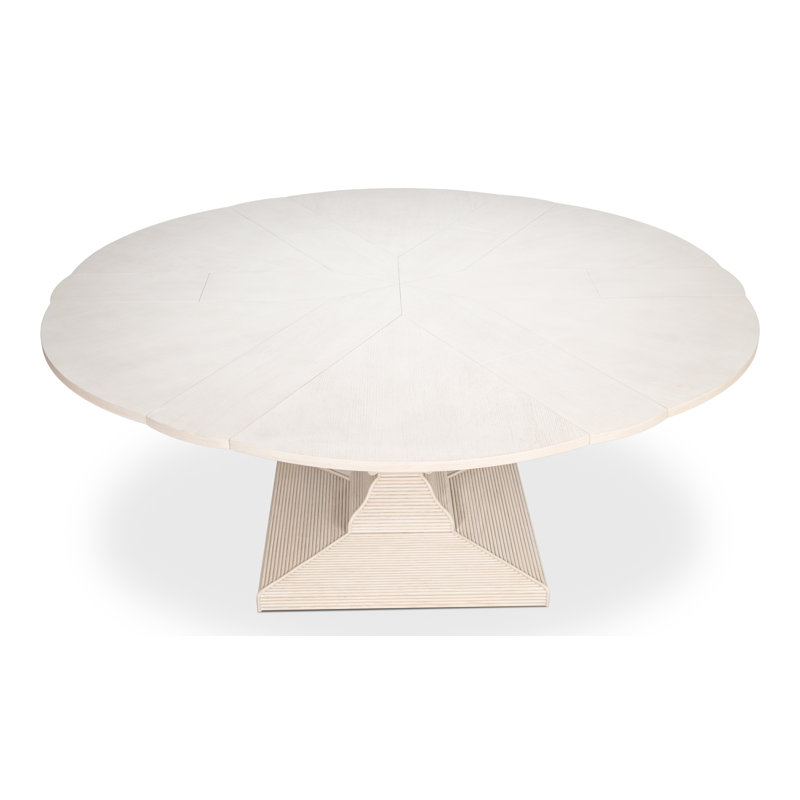 Kelso Equestrian Round Solid Wood Dining Table, 30"H x 55"L x 55"W, Working White