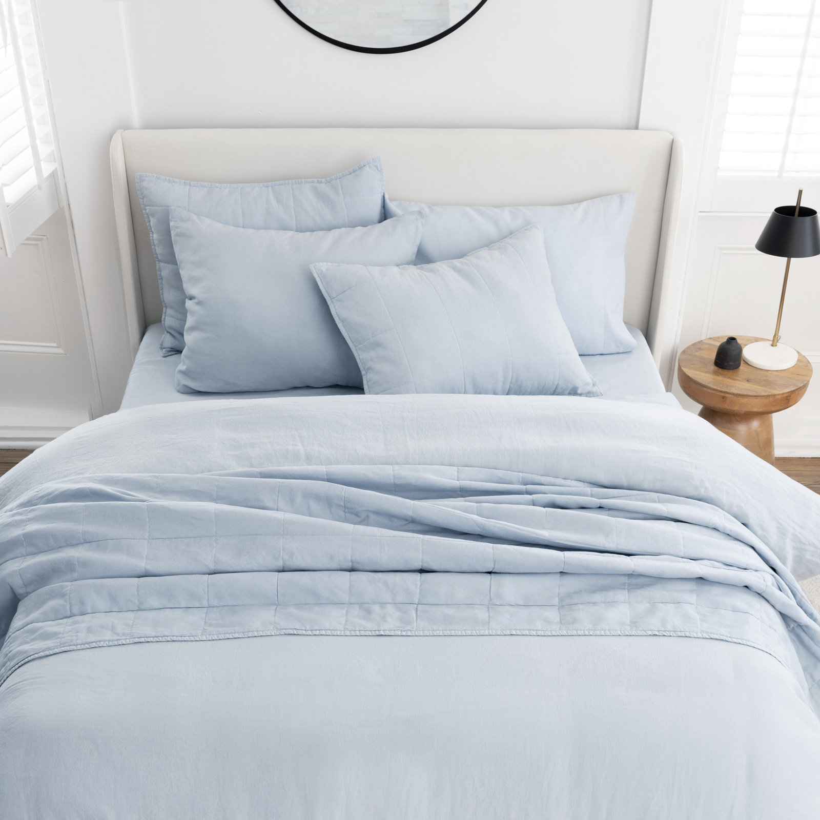 Kamau Linen Quilt Set, Blue, King