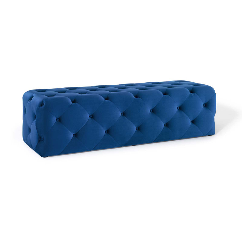 Modway Amour Tufted Button Entryway Bench, Navy, 16.5" H x 60" W x 19" D