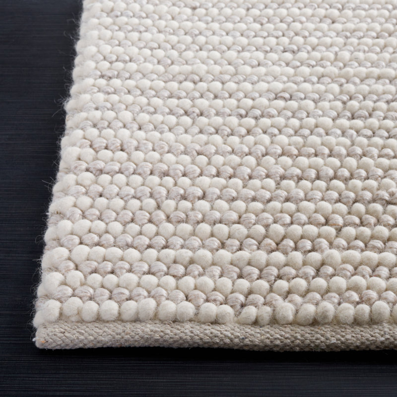 Tapis ivoire / beige fait à la main Charvik, Tapis de couloir 2 pi 3 po x 19 pi