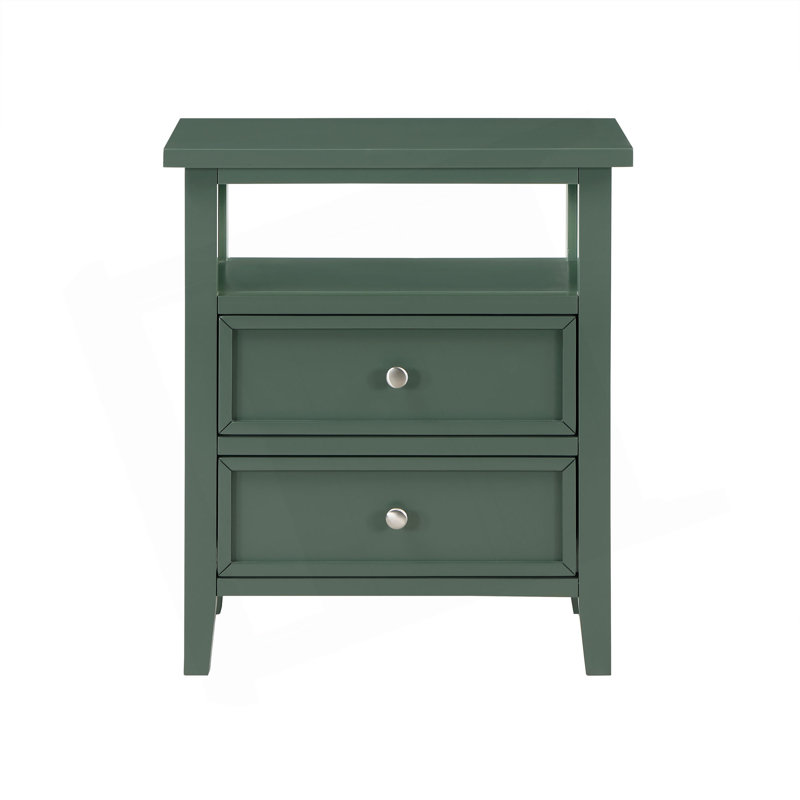 Table de chevet 2 tiroirs Weston, Vert antique